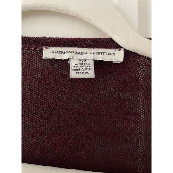 American Eagle outfitters maroon heather cardigan sweater S - Picture 2 of 4